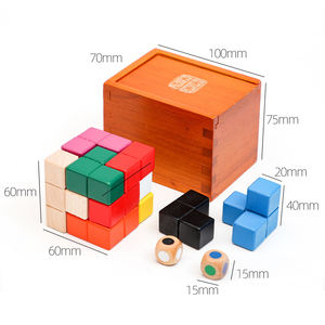 3D Educativo Soma Cube Puzzle Montessori Caja De Madera IQ Brain Challenge para Adultos y Niños Casse Tete Rompecabezas De Ingenio - Product Image 6