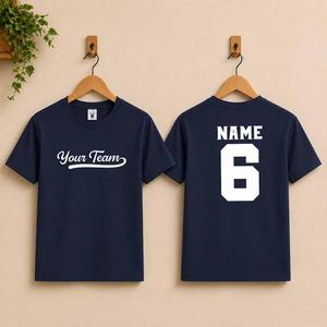 เสื้อยืดแฟนเบสบอลแบบลำลองแบบกำหนดเอง พิมพ์ชื่อทีมและหมายเลขส่วนตัว เสื้อผ้าสำหรับวันแข่งขัน ระบายอากาศได้ดี ซับเหงื่อได้ดี - Product Image 1