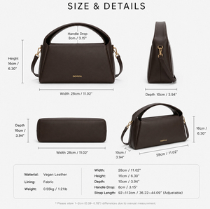 Bolso de Hombro Estructurado para Mujer, Forma de Media Luna, Asa Superior, Piel Sintética, Bandolera con Correa Desmontable, para Uso Diario y Trabajo - Product Image 4