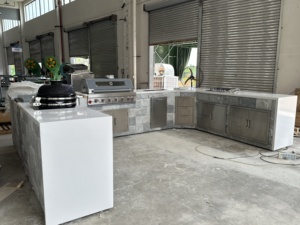Isla de <span class=keywords><strong>Cocina</strong></span> Exterior Tipo U Personalizada de 180 Pulgadas con Parrilla de Gas, Certificación CE <span class=keywords><strong>AGA</strong></span>, <span class=keywords><strong>Cocina</strong></span> Todo en Uno para Exteriores - Product Image 2