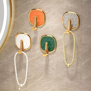 Y284 Sang Trọng Đấm Miễn Phí Tường Móc Treo Tường Treo Tường Khăn Móc Chìa Khóa Chủ Mạnh Mẽ Dính Móc Tự Dính Nhựa Móc - Product Image 1