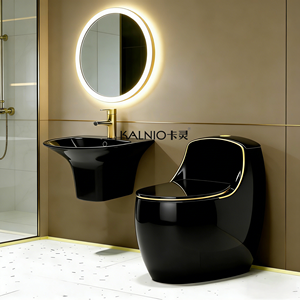 WC in Ceramica di Lusso Monoblocco con Scarico Silenzioso a Sifone, Installazione a Pavimento per <span class=keywords><strong>Bagno</strong></span>, Esportazione Transfrontaliera - Product Image 5