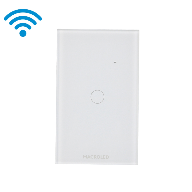 Умный настенный сенсорный выключатель US Glass, умные выключатели света Wi-Fi, 1 клавиша, сенсорная панель питания, умный выключатель Wi-Fi