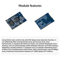 Módulo de Intercomunicación Inalámbrico para Trabajo en Equipo, Sistema de Auriculares para Intercomunicación, 20 Personas, 500m de Comunicación, Placa Base de Walkie-Talkie
