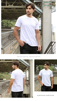 T-shirt unisexe en coton peigné avec impression numérique, broderie, impression en relief et logo personnalisé