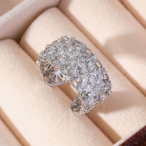 European American Niche Finger <b>Ring</b> Silver Zircon <b>Adjustable</b> Band <b>Ring</b> For Women - Product Image 4