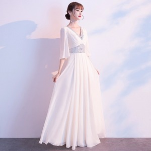 Women's Long Chiffon Evening Dress V-Neck A-Line Empire Waist Formal Banquet Gown 5-23 - Product Image 2