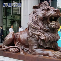 Statue de Lion en Bronze, grande taille, décoration extérieure, Sculpture taille de vie, pour le jardin, à vendre