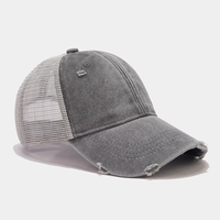 Nueva Gorra Trucker Vintage de Verano con Malla y Parches, Gorra de Béisbol Unisex de Algodón Lavado, Estilo Desgastado, Sin Estructura, con Cierre a Presión