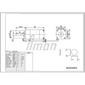 มอเตอร์สเต็ปเปอร์ไฮบริด Nema 8 รุ่น 20HS4006A4 แรงบิด 2.6 นิวตันซม. มอเตอร์สเต็ปเปอร์แบบ 2 เฟส โอเพ่นลูป แรงบิดสูง สำหรับเครื่องแกะสลัก - Product Image 5
