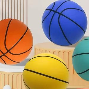Indoor Training Sports Toy <b>Ball</b> Grooved Stripe PU Foam Quiet <b>Bounce</b> OEM Custom Logo Factory Wholesale silent basketball - Product Image 1