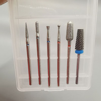 Embouts de perceuse à ongles professionnels en diamant, accessoires de manucure, 6 pièces/ensemble, kit de manucure et pédicure