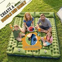 Matelas de camping gonflable ultraléger avec pompe à pied intégrée, double face, épaisseur 4,5 pouces, imperméable, anti-fuite, compact