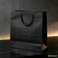 Sacs cadeaux noirs promotionnels personnalisés, emballages tendance pour vêtements et bijoux, sacs en papier pour entreprises avec votre logo personnalisé