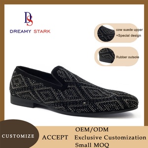 Chaussures habillées pour hommes en cuir véritable suédé de vache, peintes à la main, de haute qualité, confortables, tendance automne, avec logo personnalisé, marque originale - Product Image 3