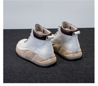 Nuovi Arrivi: Stivaletti da Donna in Vera Pelle, Tacco Alto, Pelle Bovina a Grana Piena, Platform con Lacci, Scarpe Casual da Passeggio OEM