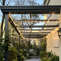 Véranda Moderne en Aluminium et Verre sur Mesure pour Hôtel, Jardin, Quatre Saisons, avec Toit Rétractable et Porte Transparente