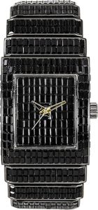 Reloj de mujer con diamantes cuadrados y esfera y correa tipo baguette, completamente cubierto de diamantes. - Product Image 1