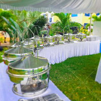 Hochwertiger Gastronomie-Chafing Dish mit Anpassbarem Logo, Edelstahl-Buffet-Speisenwärmer, 20L Fassungsvermögen, Elektrisch/Brennstoffbeheizt