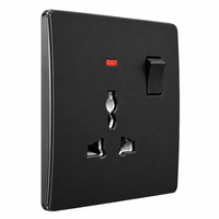 Interrupteur mural moderne incurvé de luxe, 2 prises, 3 interrupteurs, 220V 16A, norme britannique, durable et facile à installer