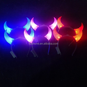 Diadema <span class=keywords><strong>de</strong></span> cuerno <span class=keywords><strong>de</strong></span> <span class=keywords><strong>diablo</strong></span> LED accesorios para el cabello para fiestas conciertos <span class=keywords><strong>luz</strong></span> intermitente aros para el cabello diadema Rave - Product Image 5