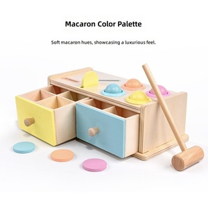 Offre Spéciale : Jouets <span class=keywords><strong>Montessori</strong></span> pour Bébé – Boîtes à Monnaie en Bois avec <span class=keywords><strong>Tiroir</strong></span>, Jouets Sensoriels pour Nourrissons, Jouets à Frapper avec Marteau - Product Image 1