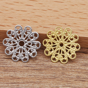 Qiyifeng <span class=keywords><strong>a</strong></span> une pièce de fleur de 17mm en cuivre lavé à l'acide (05291) bricolage rétro chapeaux Hanfu Tang Style matériel en gros - Product Image 5