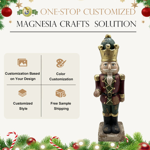 Statue de <span class=keywords><strong>Casse</strong></span>-<span class=keywords><strong>Noisette</strong></span> Couronné Vintage en Magnésie, Peinture Effet Craquelé, OEM Usine, Décoration de Noël pour Cheminée Intérieure, Extérieur et Porte - Product Image 1