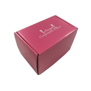 Venta al <span class=keywords><strong>por</strong></span> mayor Rosa corrugado impreso personalizado paquete caja de correo transporte caja de cartón - Product Image 3