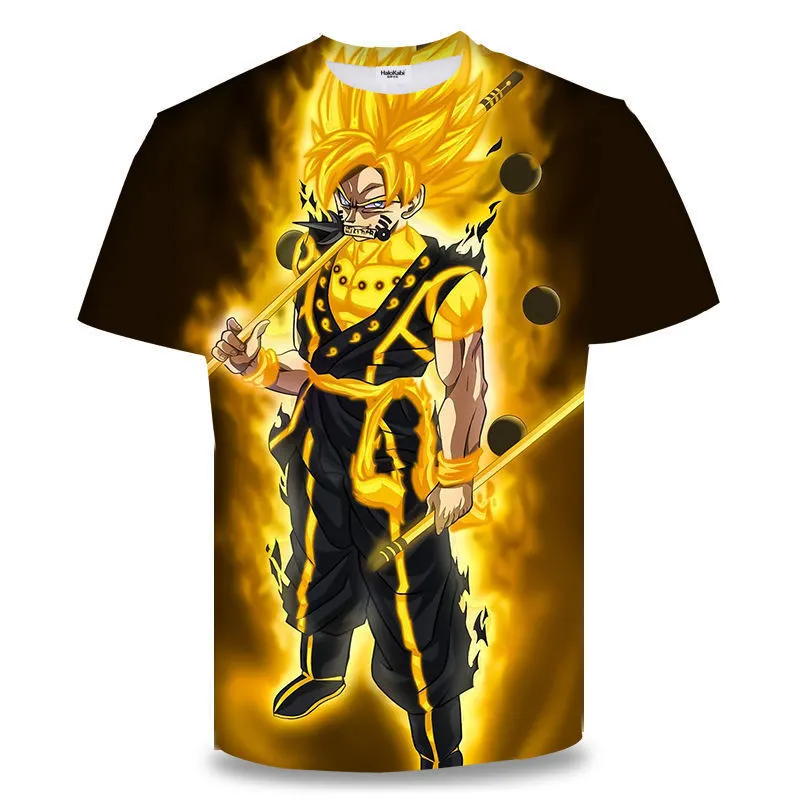 Custom cotton polyester hip hop t-shirt breathable Goku Vegeta Buu anime t shirts wholesale dragon z ball t shirt
