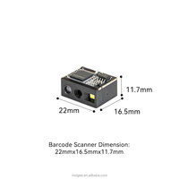 Escáner de Código de Barras USB Mini Integrado NORGEE con Lectura de Códigos QR, Color Negro, Módulo Lector de Códigos de Barras OEM en Stock