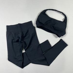 Conjunto Deportivo de Yoga de 2 Piezas para Mujer, Top Deportivo sin Costuras con Relleno, Pantalones Largos, Ropa de Yoga Transpirable de Secado Rápido - Product Image 5