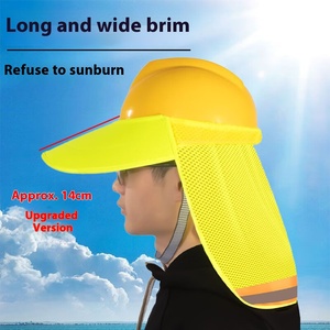 Malla <span class=keywords><strong>de</strong></span> verano parasol Sombrero duro transpirable ala completa construcción escudo reflectante cuello protector casco cubierta <span class=keywords><strong>de</strong></span> seguridad - Product Image 5