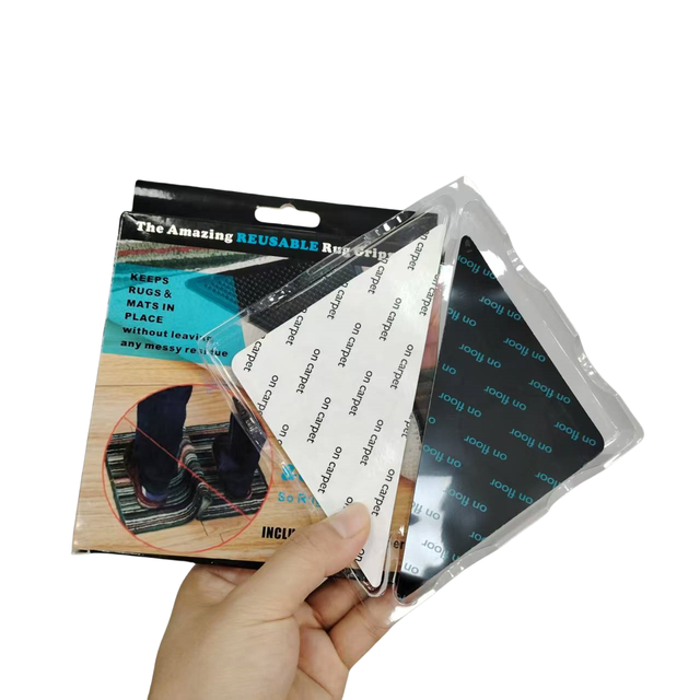 12PCS Double Sided Adhesive Non Slip Rug Gripper Pads Washable Carpet Tape Rug Grippers for Hardwood Floors