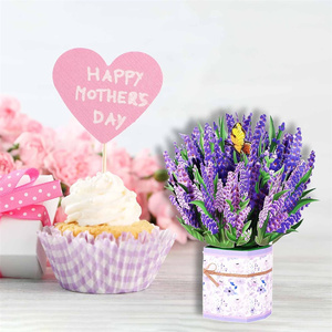 <span class=keywords><strong>Carte</strong></span> d'anniversaire pop-up fleur lys cadeau en carton <span class=keywords><strong>de</strong></span> vente chaude <span class=keywords><strong>pour</strong></span> maman femme ami saint valentin fête des mères pensant que vous vous souciez - Product Image 4