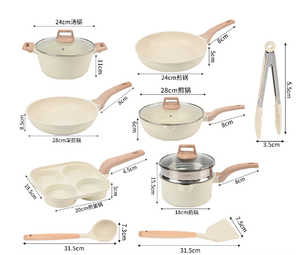 Padella a induzione antiaderente per fornelli a Gas universale senza olio Maifan <span class=keywords><strong>Set</strong></span> di pentole da 17 pezzi - Product Image 5