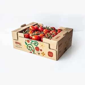 Customized logo fresh fruit box packaging corrugated cardboard tomato apple carton boxes for vegetables