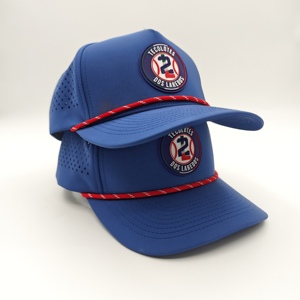 Casquette de golf souple à 5 panneaux, imperméable, avec logo en silicone personnalisé, faible MOQ, OEM, patch en caoutchouc 3D perforé au laser, sélection pour le marché mondial - Product Image 3