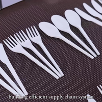 Expérience de qualité supérieure avec des cuillères, fourchettes et couteaux en CPLA durables, emballage en gros, couverts biodégradables pour hôtels et restaurants haut de gamme