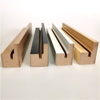 Moulures décoratives en MDF en forme de U, personnalisées en usine, enveloppées de papier, pour cadres photo et calligraphie – Vente en gros