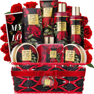 OEM/ODM Etiqueta Privada Spa regalos para mujeres Baño y Cuerpo regalo conjunto exótico Rosa regalo cesta - Product Image 1