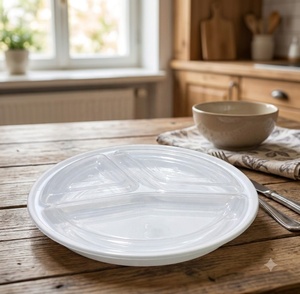 HACAMY 3-Compartment Disposable PP Plastic Food <b>Storage</b> <b>Containers</b> with Lids, Takeout Meal Prep Boxes for Lunch, Snacks and Ever - Product Image 1