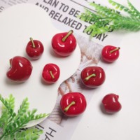 100 STKS Leuke Simulatie Fruit Topping Cabochon Rode Kers Kawaii Miniatuur Zoete Kers