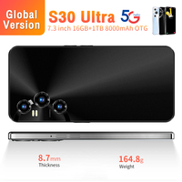 Smartphone S30 Ultra 16 Go 1 To de stockage pour l'apprentissage des enfants, batterie 8000 mAh, processeur Deca Core, caméra HD quadruple, certifié CE, WiFi, étanche, pas cher, vente en gros