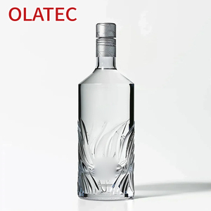 Bouteille en verre cylindrique givrée de luxe personnalisée OLATEC avec bouchon <span class=keywords><strong>à</strong></span> vis pour Baijiu et vin blanc premium - Product Image 4
