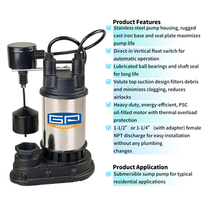 Commutateur à <span class=keywords><strong>flotteur</strong></span> <span class=keywords><strong>de</strong></span> transfert des eaux usées <span class=keywords><strong>de</strong></span> haute qualité <span class=keywords><strong>pompe</strong></span> <span class=keywords><strong>de</strong></span> puisard Submersible Eletirc verticale automatique - Product Image 2