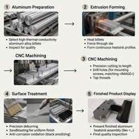 Équipement industriel robuste, dissipateur thermique en aluminium extrudé, fabrication sur mesure de profilés transversaux