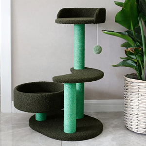 Neues Design Modernes Sisal seil Holz Kratz baum Turm Holz Kratz baum Großer Kratz baum Turm - Product Image 4