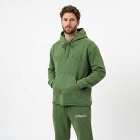 Ensemble de survêtement streetwear vintage personnalisé OEM pour homme, brodé, coupe lourde, avec sweat à capuche délavé à l'acide et pantalon évasé