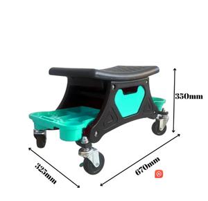 Chariot de réparation de garage roulant en plastique avec outil de ramper rembourré, chariot de mécanicien automobile avec deux plateaux à outils à vendre - Product Image 5